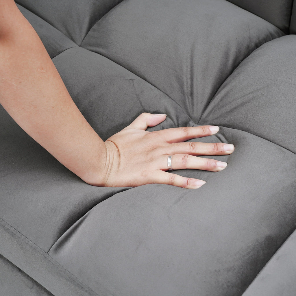 64.96 Samt 3-in-1-Schlafsofa mit verstellbarer Rückenlehne, Aufbewahrungstasche und 227 kg Tragkraft