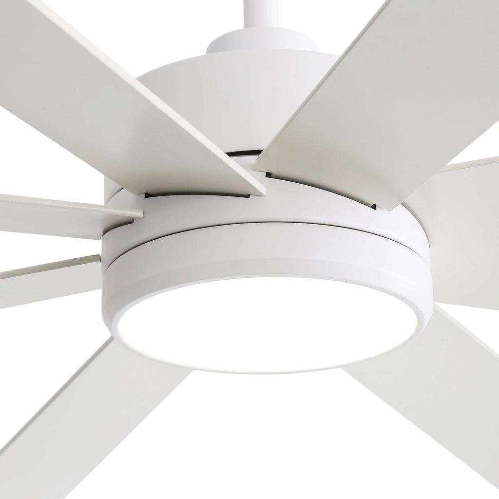 65-Zoll-LED-Deckenventilator mit 8 Flügeln, Licht und Fernbedienung, Schwarz