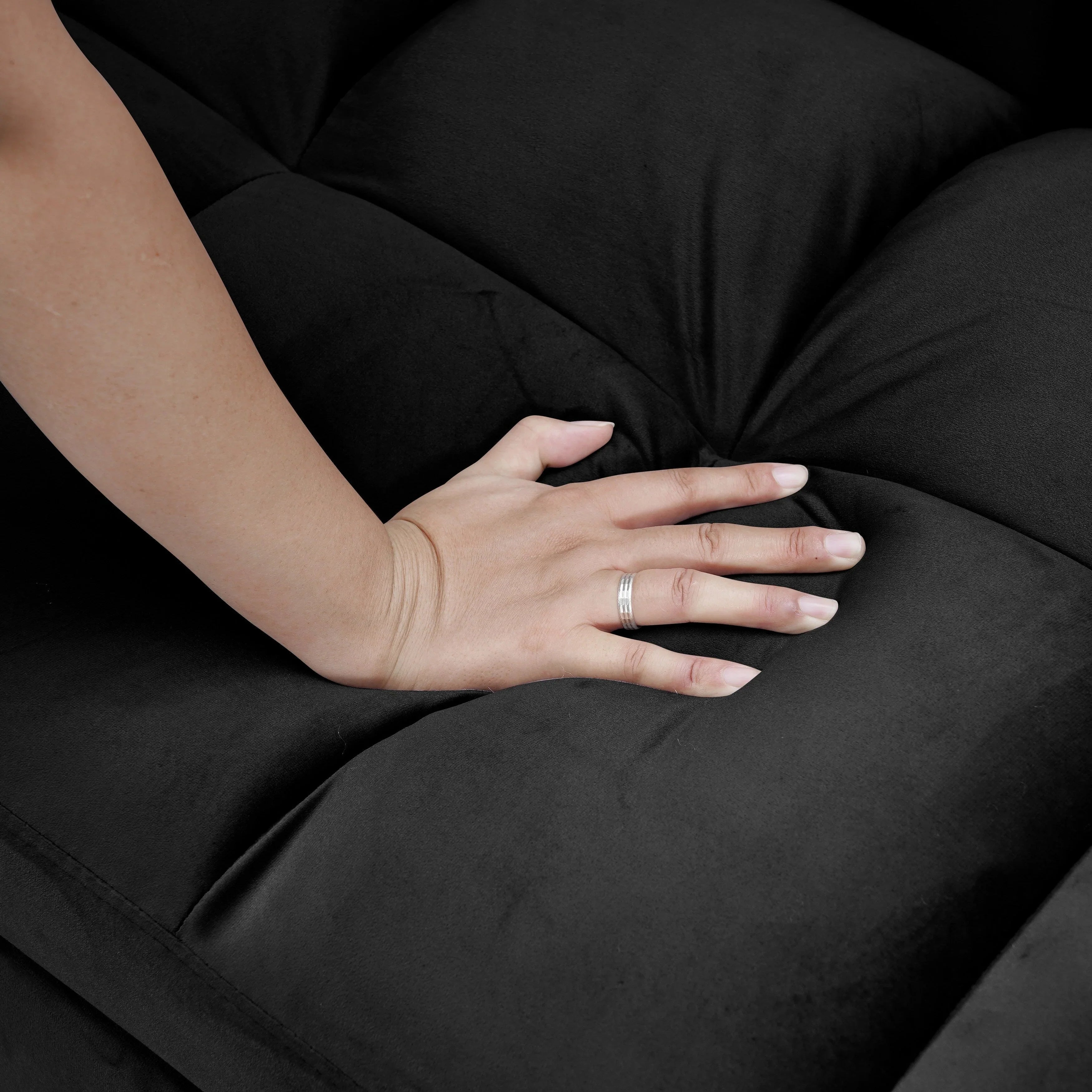 64.96 Samt 3-in-1-Schlafsofa mit verstellbarer Rückenlehne, Aufbewahrungstasche und 227 kg Tragkraft