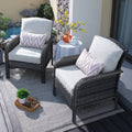 HOOOWOOO 2-teiliges Gartenmöbel-Set aus Polyrattan für den Außenbereich