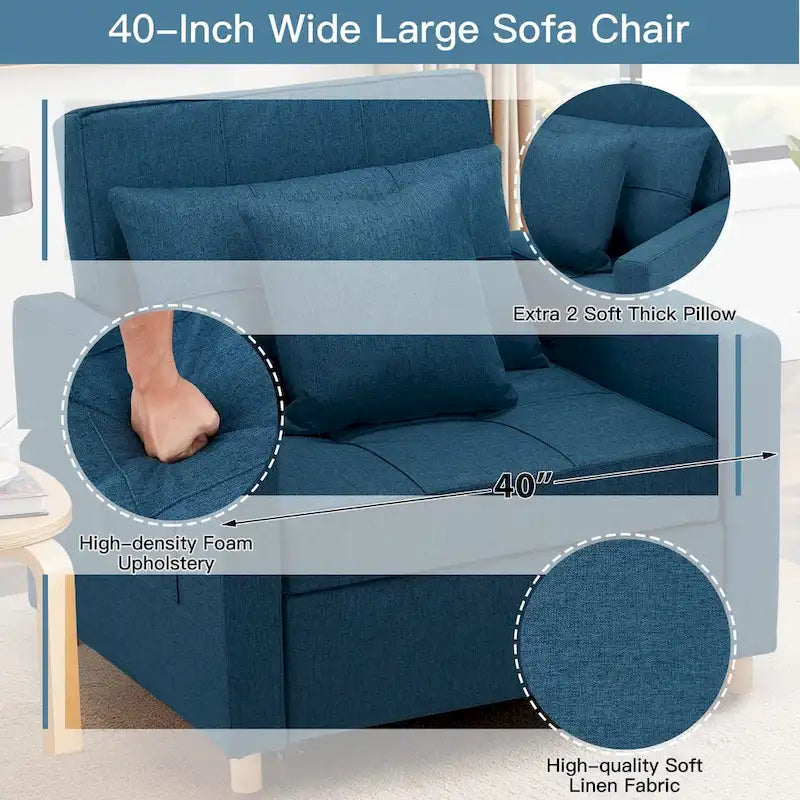 Verstellbares Schlafsofa, 3-in-1-Funktion, verschiedene Farben, für 1 Person