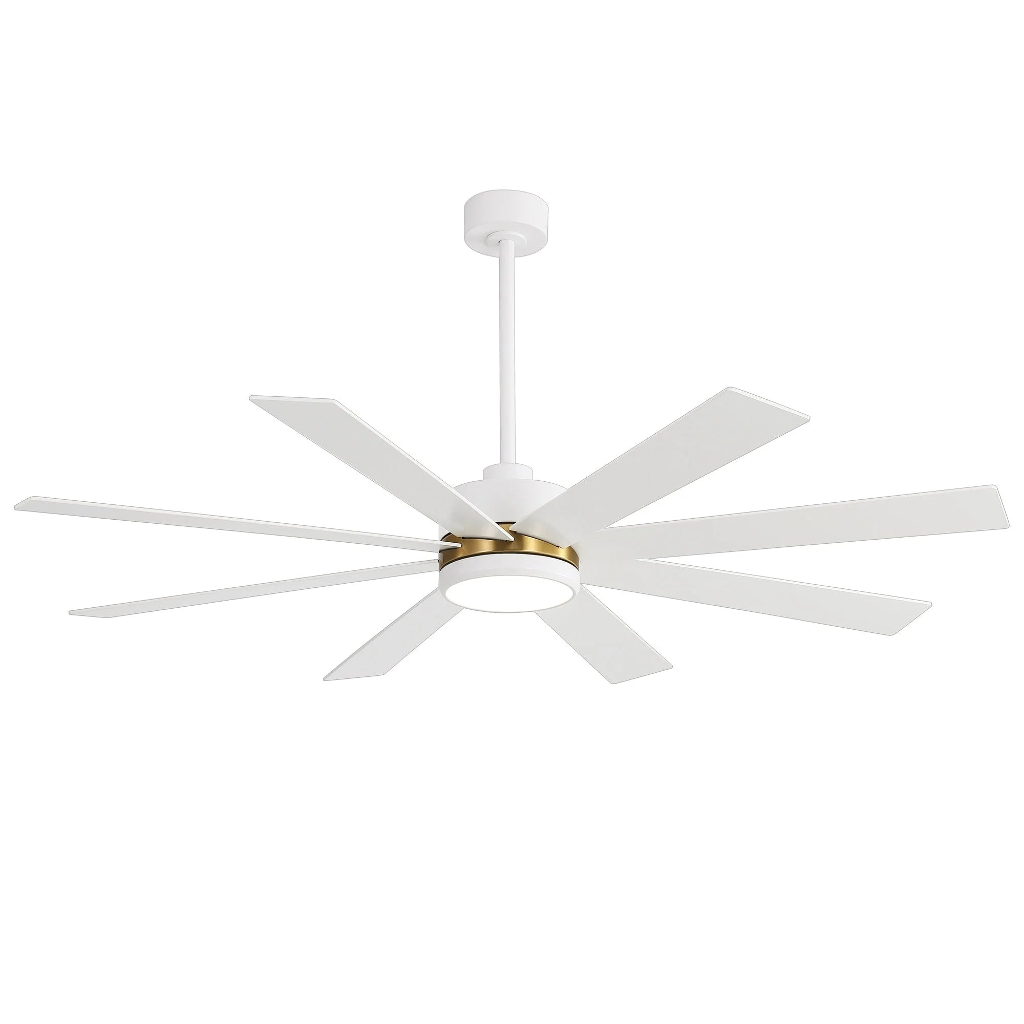 65-Zoll-LED-Deckenventilator mit 8 Flügeln, Licht und Fernbedienung, Schwarz
