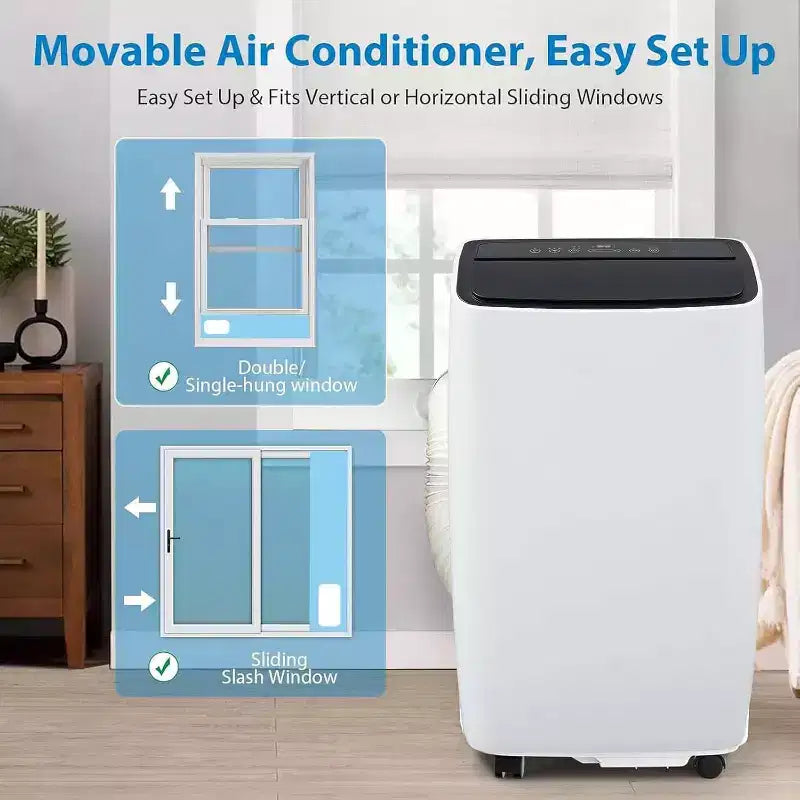 12.000 BTU mobile Klimaanlage für 50 m² 3-in-1-Klimagerät mit Kühl-/Entfeuchter-/Ventilator-Modi