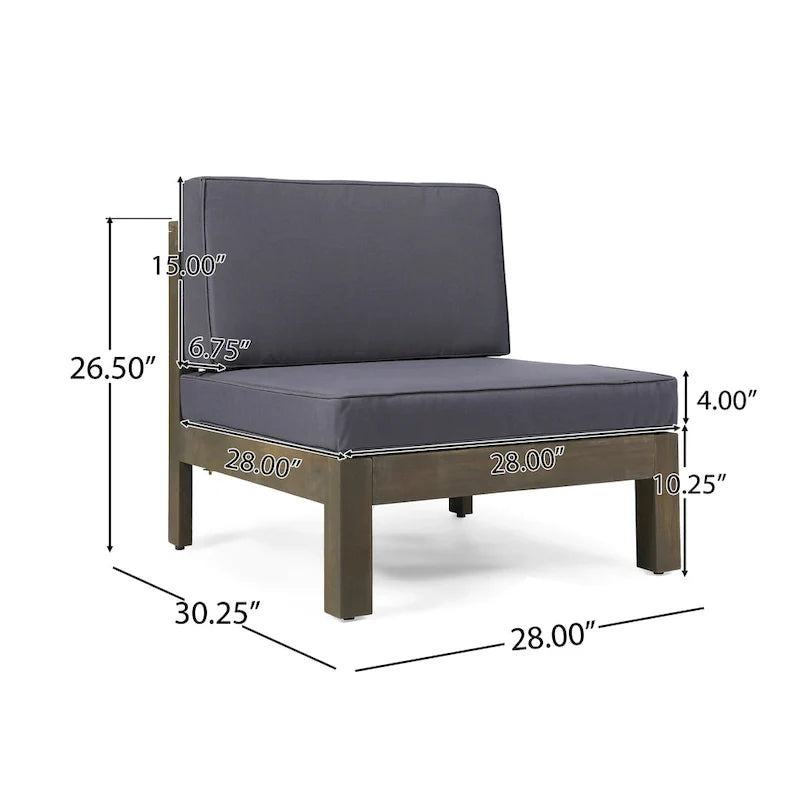 Brava 6-teiliges Loungeset aus Akazienholz von Christopher Knight Home für den Außenbereich