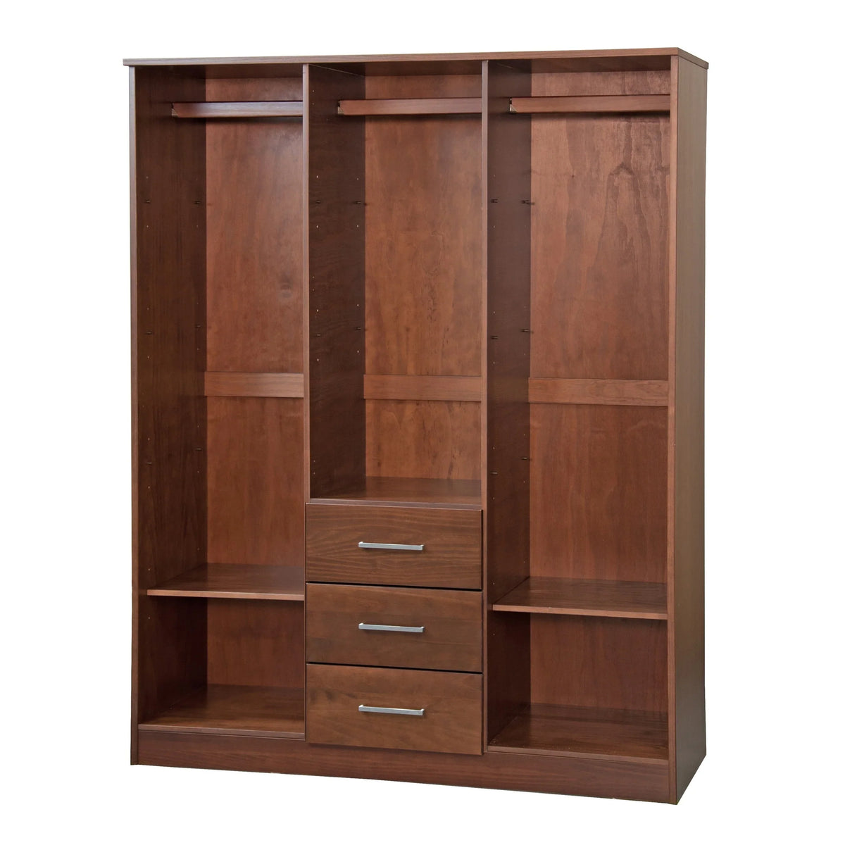 Palace Imports 100% Massivholz Cosmo 3-Türiger Kleiderschrank mit Massivholz- oder Spiegeltüren