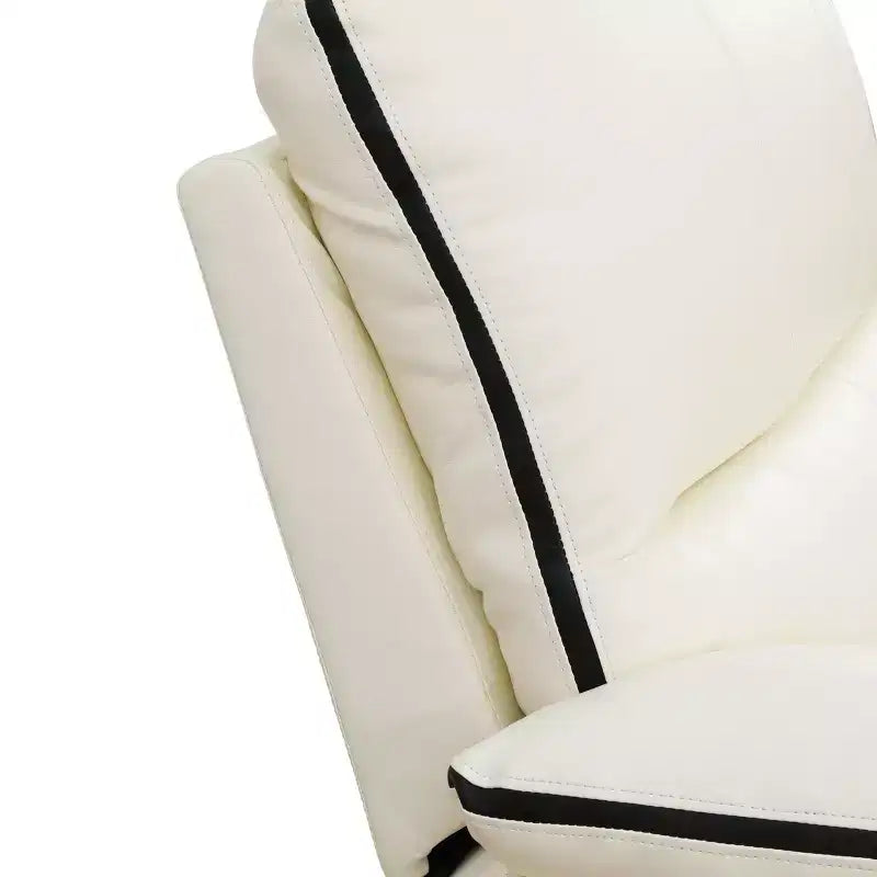 MAYEERTY Elektrischer Relax-Zweisitzer, atmungsaktiver Leder-Liegesessel mit 2 Sitzen, Stauraum und Getränkehaltern für das Wohnzimmer, Weiß