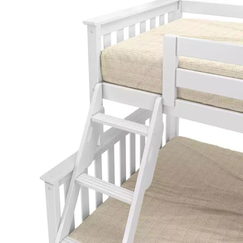 Max & Lily Massivholz Etagenbett, Twin über Full mit Ausziehbett und Leiter für Kinder