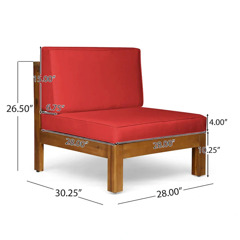 Brava 6-teiliges Loungeset aus Akazienholz von Christopher Knight Home für den Außenbereich