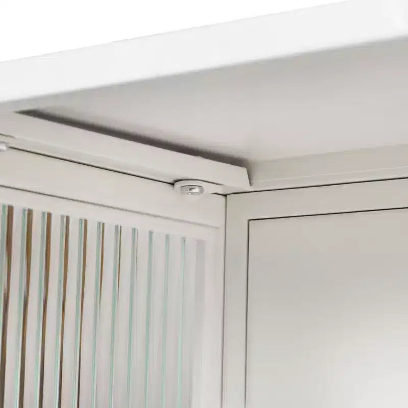 Okak Moderner 2-türiger Wandschrank mit 3-stufigem Stauraum und Glastüren für Flur/Esszimmer/Wohnzimmer/Küche