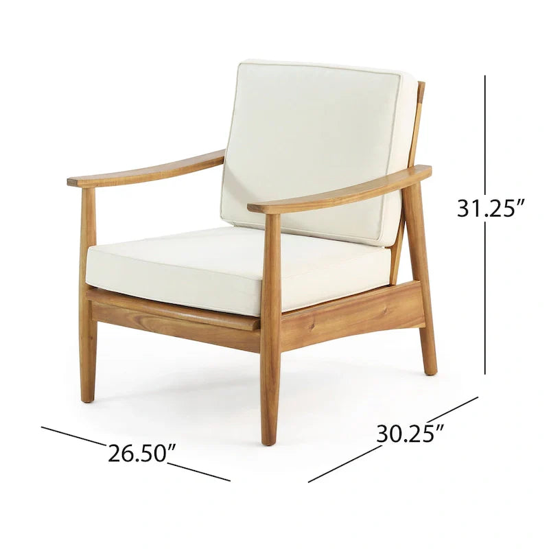 Willowbrook Outdoor Akazienholz 4-Sitzer Lounge-Set von Christopher Knight Home