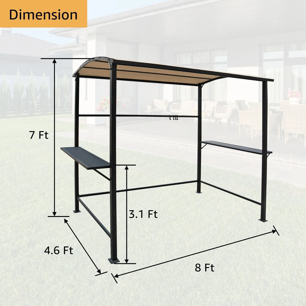 Outdoor-Grillpavillon mit Stahlrahmen, 1,5 m x 2,4 m