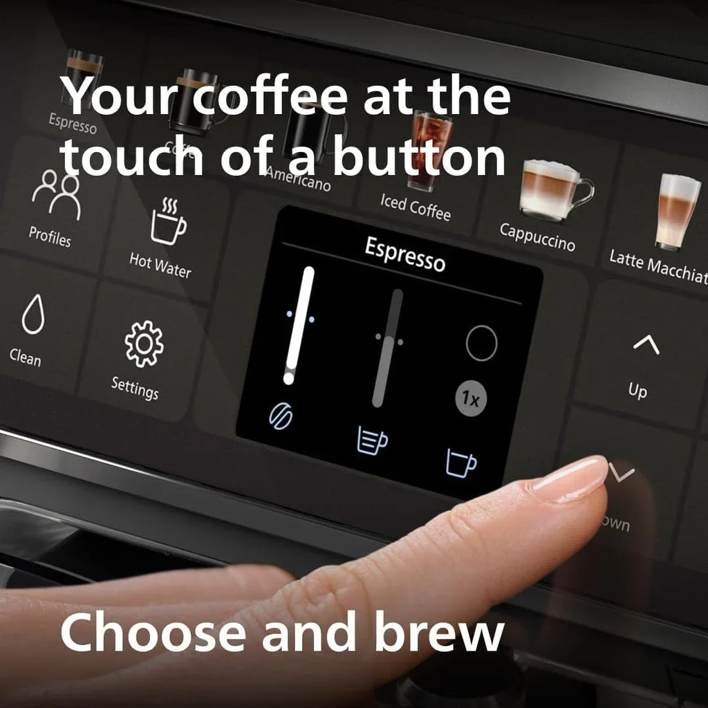 Premium Espressomaschine, 12 heiße/eiskalte Kaffeespezialitäten, LatteGo Milchsystem, Keramikmahlwerk, Schwarz Chrom