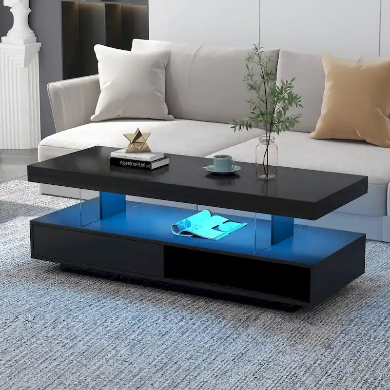 U-Can LED-Couchtisch mit Stauraum