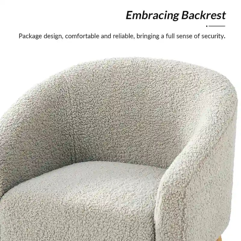 Sheila Moderner 30 W Bouclé-Sessel mit Massivholzbeinen, 2er-Set von HULALA HOME