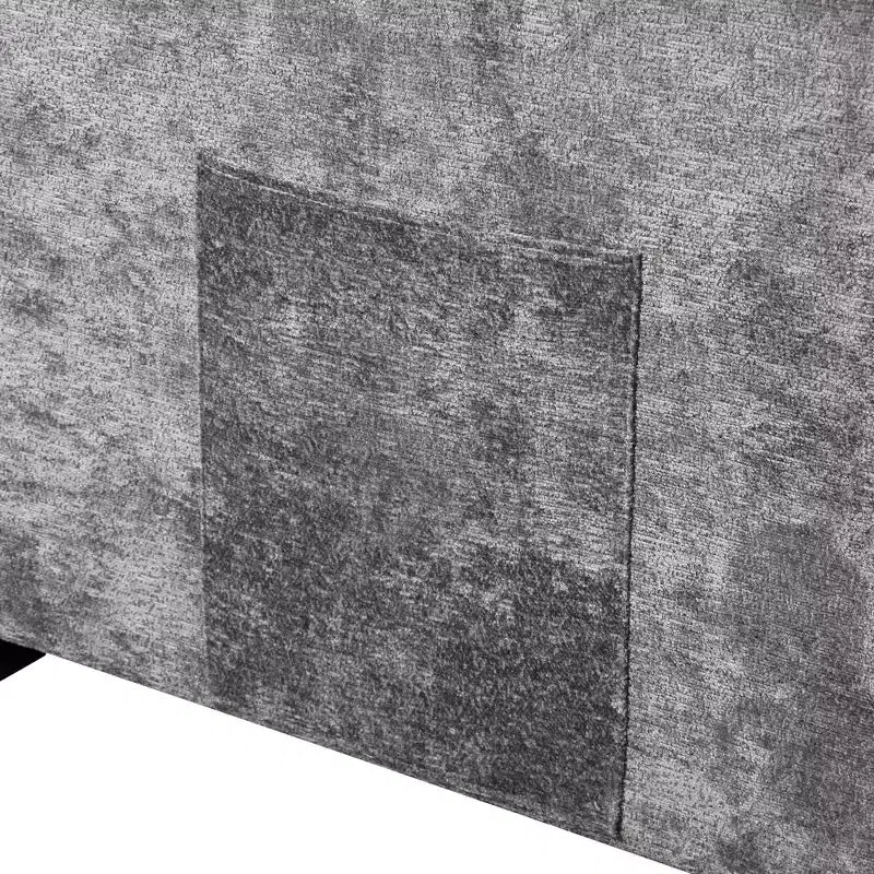 61.6 Modernes Chenille-Schlafsofa mit USB-Anschlüssen, Becherhaltern und verstellbarer Rückenlehne für Wohnzimmer, Apartment