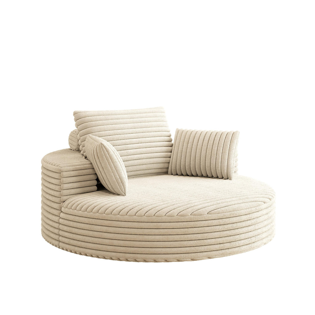 Einzelsessel aus Kord-Chenille-Schaumstoff, drehbar