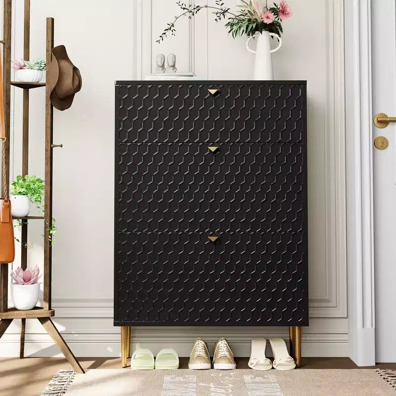 CLIHOME Schuhschrank für 24 Paar Schuhe, Flur, Schuhaufbewahrung, mit Kippfächern, Schuhregal