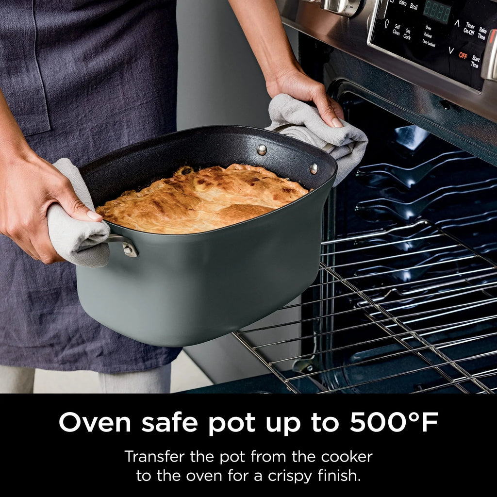 8,5 Liter Multi-Kochtopf, 8-in-1, mit Slow Cooker, Bratentopf, Dampfgarer, Glasdeckel, integriertem Löffel, ofenfest bis 260°C