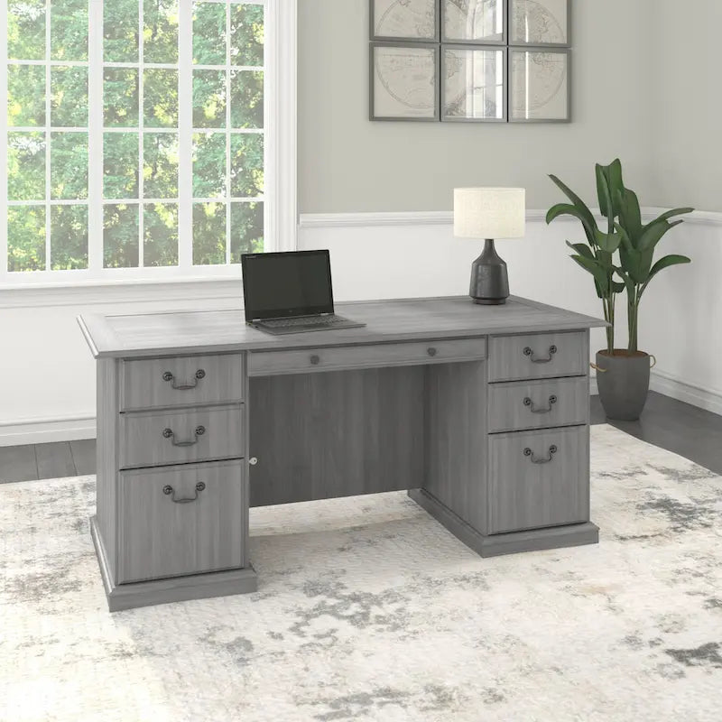 Bush Furniture Saratoga Chefsessel mit Schubladen und Stauraum