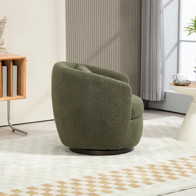 Gepolsterter drehbarer Fauteuil mit Stauraum, moderner Wohnzimmer-Sessel für Schlafzimmer/Büro/Lesebereiche