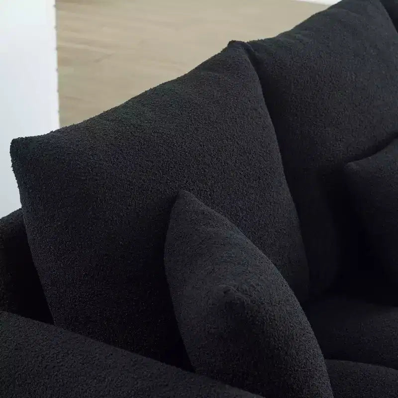 GDFStudio Alanna 79,5 Modernes 3-Sitzer-Sofa mit Teddyfell-Bezug und Kissen
