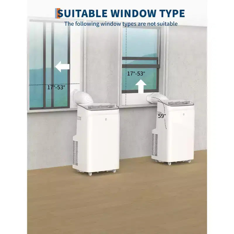 15.000 BTU mobile Klimaanlage, 3-in-1 tragbares Klimagerät mit Entfeuchter & Ventilator, Schlafmodus, Fernbedienung & LED-Panel, kühlt 850 Sq.Ft., leise