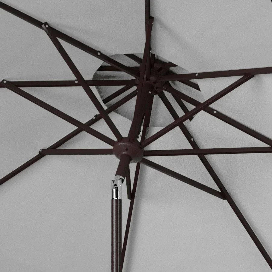 SAFAVIEH Outdoor Kjerstin Volant-Sonnenschirm, 2,7 m, Doppelkuppel