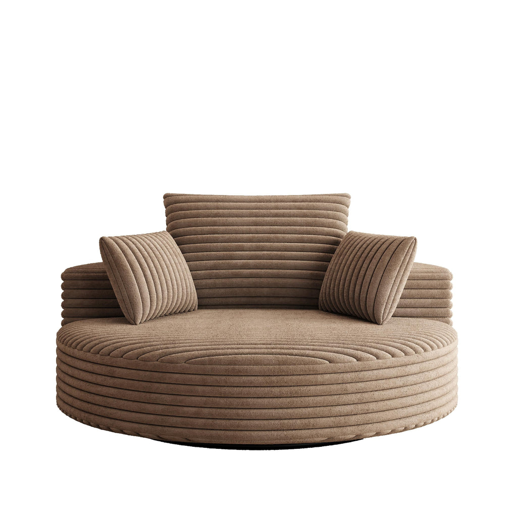 Einzelsessel aus Kord-Chenille-Schaumstoff, drehbar