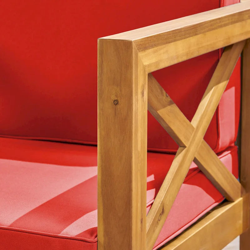 Brava 6-teiliges Loungeset aus Akazienholz von Christopher Knight Home für den Außenbereich