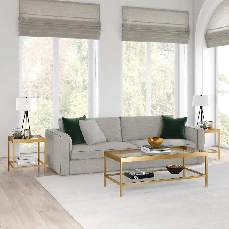 Alexis Couchtisch aus Metall und Glas