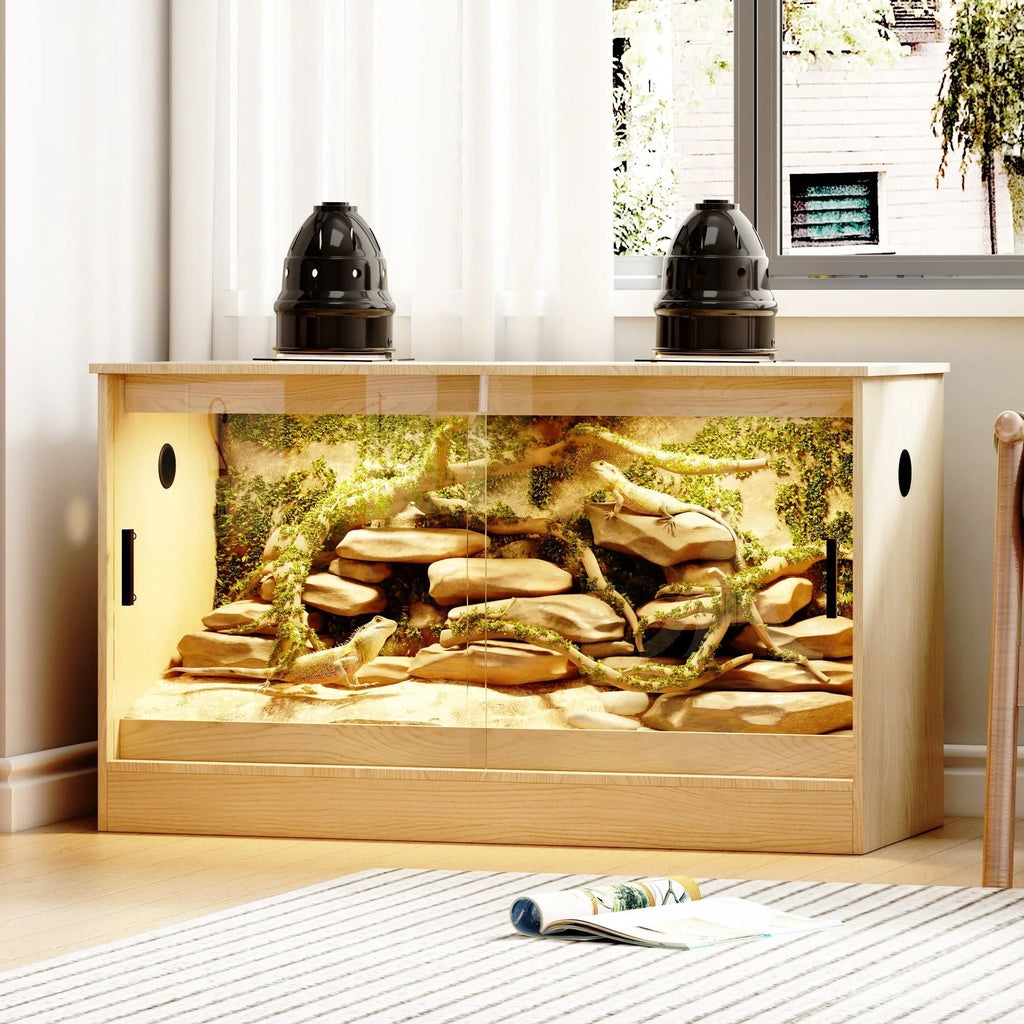 Reptilienhabitat – Geräumiges Terrarium für Echsen, Schlangen & mehr – 47.2