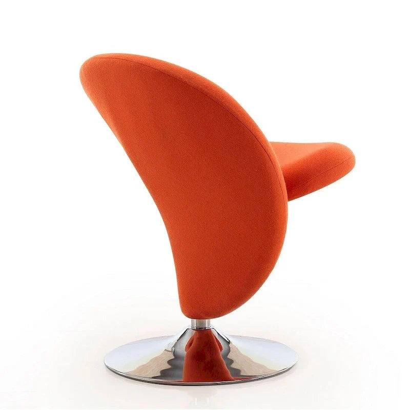 Manhattan Comfort Curl Akzentsessel mit Drehfunktion, Wollmischung und Chrom (2er-Set)