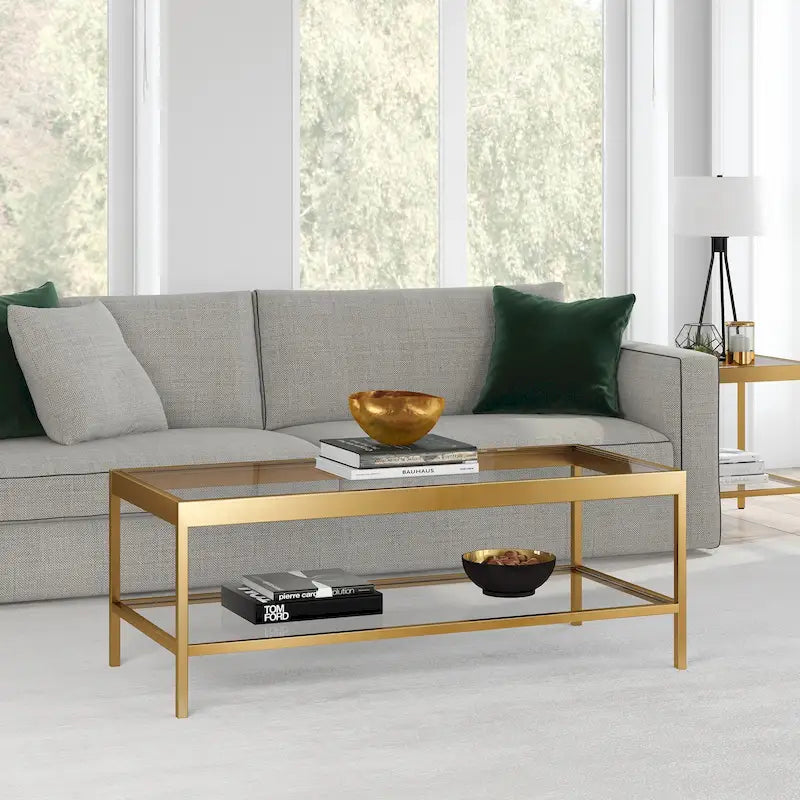 Alexis Couchtisch aus Metall und Glas