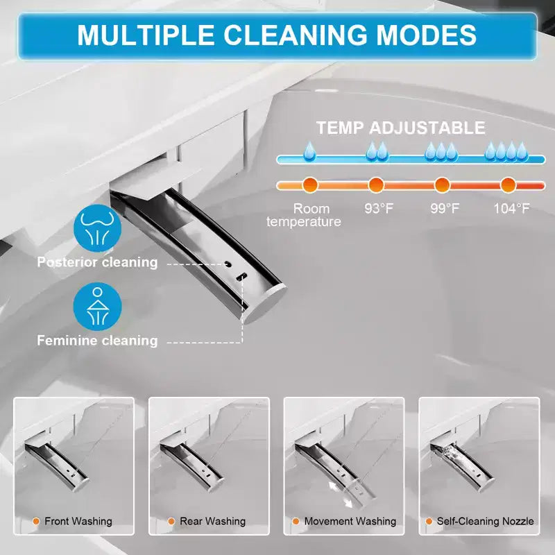 Smart-Bidet-Toilette mit automatischem Öffnen/Schließen von Deckel und Sitz, Fußsensor-Spülung, spülkastenlos, einteilig, verlängert, beheizter Sitz