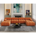 138 Modulares Schlafsofa, U-förmiges, minimalistisches Samtsofa