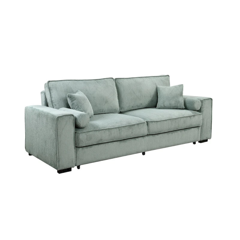 Roomfitters Großes Schlafsofa mit Stauraum, Modernes 3-Sitzer Couchmöbel, Gepolstertes Rückensofa für kleine Räume