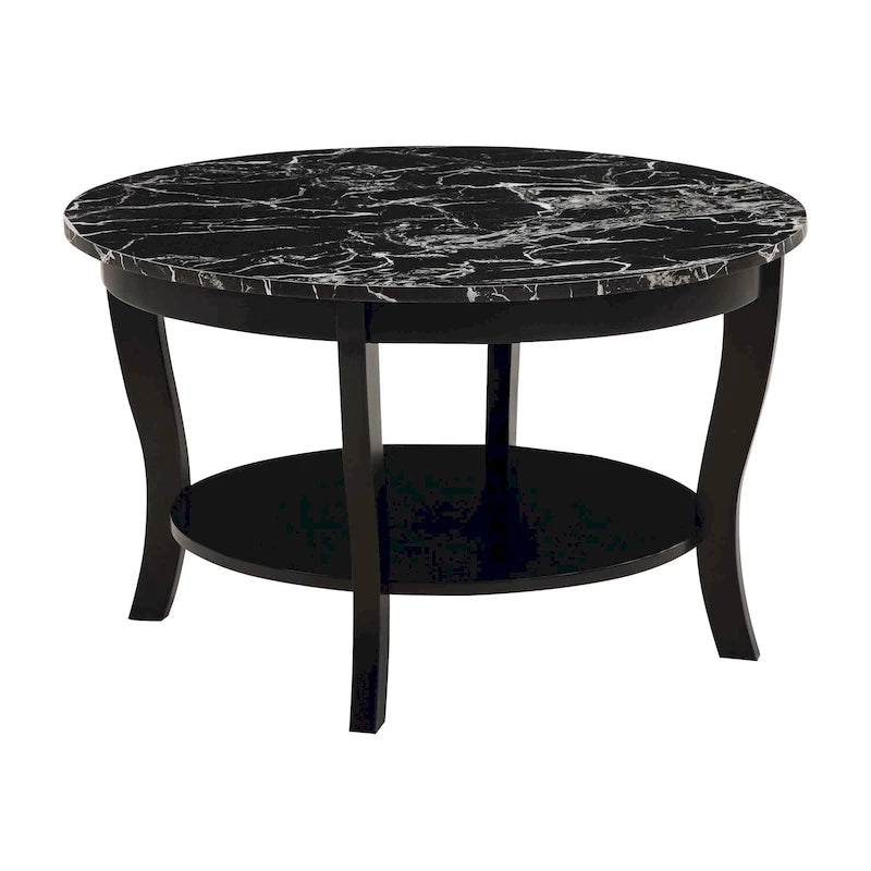 Convenience Concepts American Heritage Runder Couchtisch mit Ablage