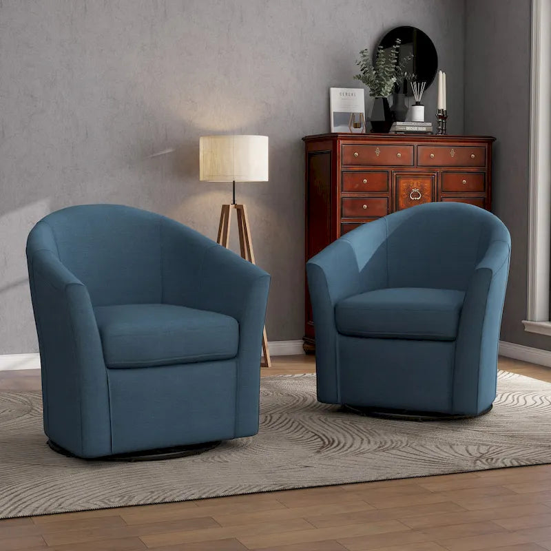 2er-Set Moderner Polster-Clubsessel Drehbar Wohnzimmer Akzentsessel