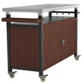Outdoor-Grillwagen mit Edelstahlplatte (ohne Hocker)