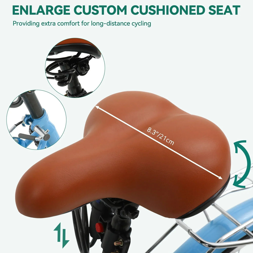 Moasis24/26 7-Gang Cruiser Bike, verstellbares Tiefeinsteigerfahrrad, Pendlerfahrrad, Fahrrad