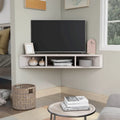 47 Eck-TV-Schrank, schwebend, 3 Ablagen, Transitional Style, platzsparende Wandmontage