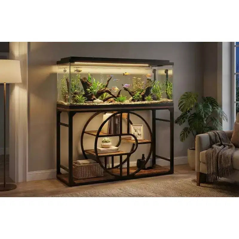 Aquariumunterschrank aus Metall, 55–75 Gallonen, strapazierfähiger Aquarienunterschrank mit Stauraum, mehrstufiger Aquarienunterschrank mit verdickten Beinen, geeignet