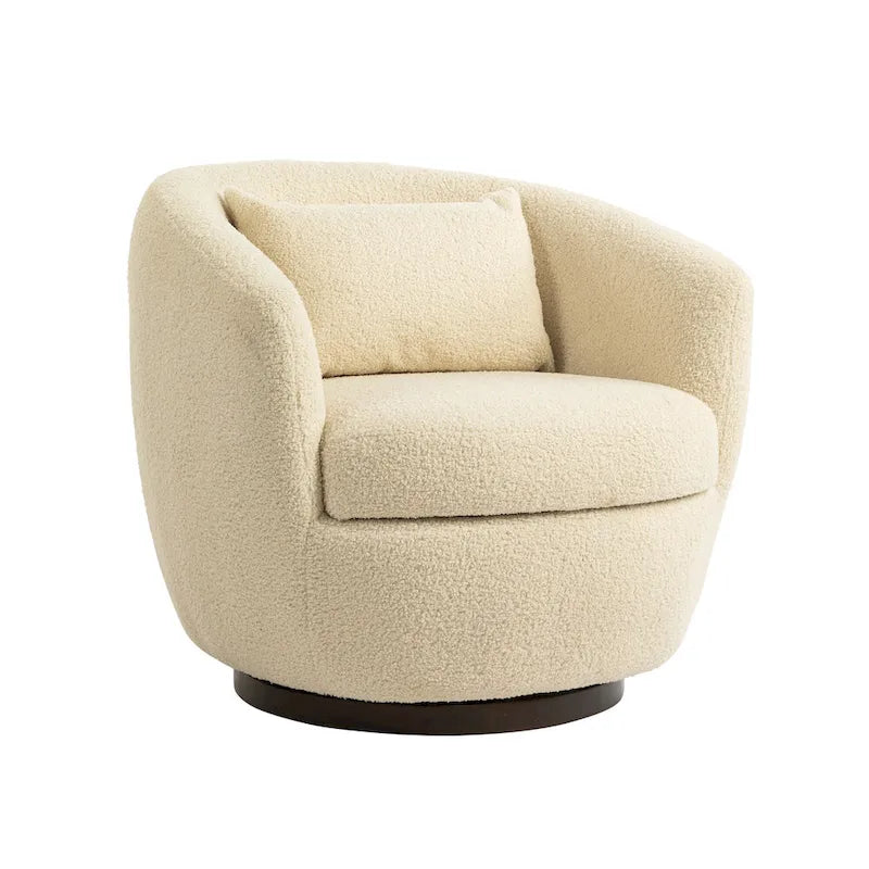 Gepolsterter drehbarer Fauteuil mit Stauraum, moderner Wohnzimmer-Sessel für Schlafzimmer/Büro/Lesebereiche