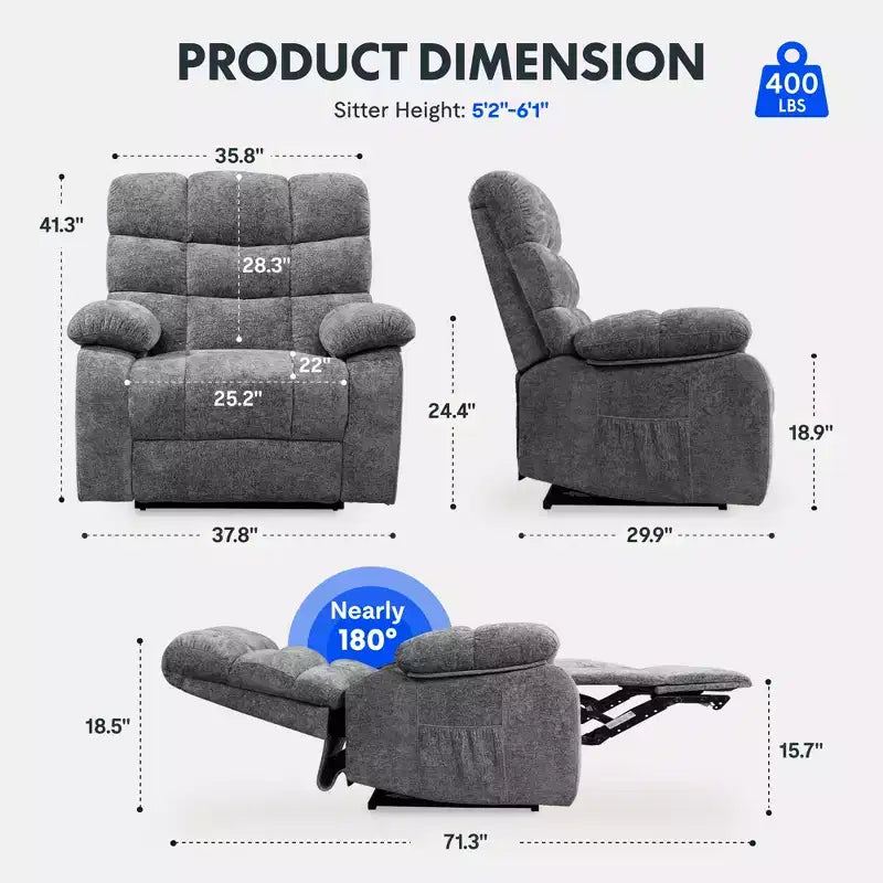 XL6-Cloud Power-Lift-Sessel mit Massagefunktion