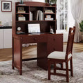 Okak Moderner Home-Office-Computertisch aus Holz mit Desktop/Stuhl & Regal, Jugend-Schüler-Schreibtisch mit Stauraum zum Lernen, Büro