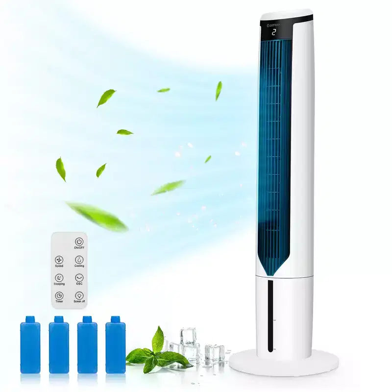 Costway 3-in-1 Verdunstungs-Luftkühler 41'' Tragbarer Turmventilator Luftbefeuchter