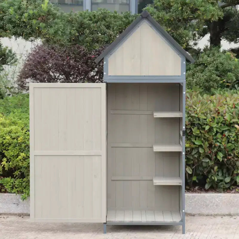Gartenhaus mit Boden, 173 cm hoher Geräteschuppen mit verstellbaren Regalen