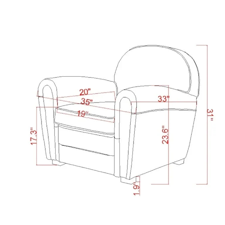 Pasargad Home Clubsessel Paris aus echtem Leder, Braun