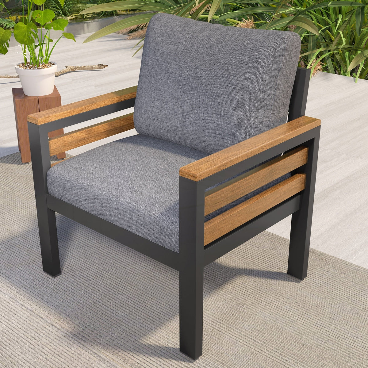 4-teiliges Outdoor-Gartenmöbel-Set mit Sofa