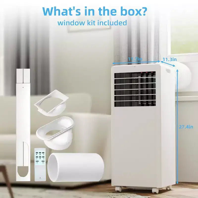 8.000 BTU mobile Klimaanlage – 3-in-1 Kühlung, Entfeuchter & Ventilator für 32 m² mit Schlafmodus & 1 Jahr Garantie